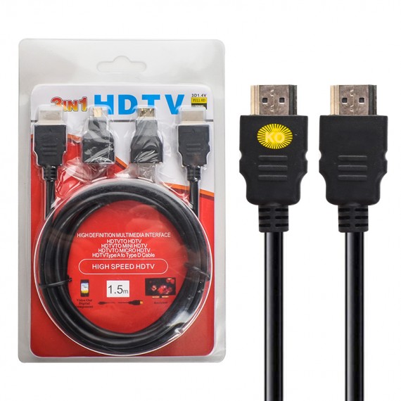 کابل HDMI 3 IN 1 کی لینک (KLINK) طول 1.5 متر مدل K-8114