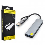 هاب 5 پورت و رابط تایپ سی + USB3.0 کی لینک (KLINK) مدل K-2303UT