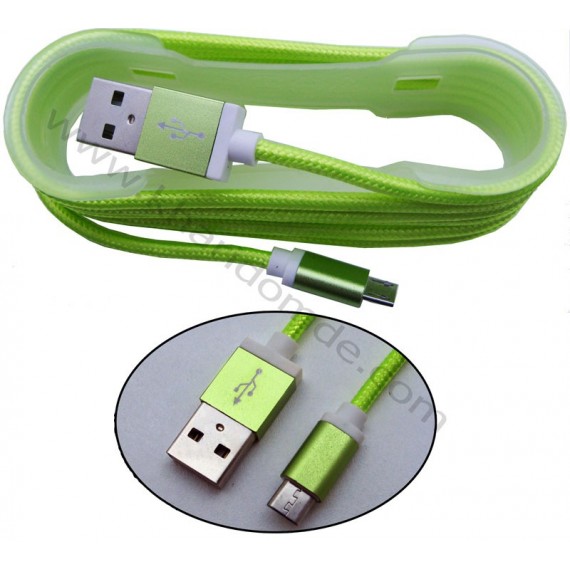 کابل Micro USB کنفی بدون پک فیش فلزی کد 531 سبز