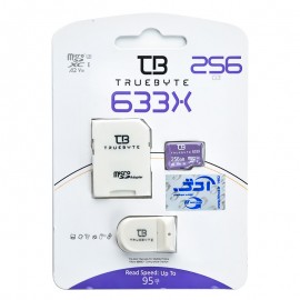 رم موبایل تروبایت (TRUE BYTE) مدل 256GB Micro SD 633X U3 + رم ریدر + خشاب