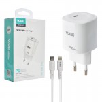 شارژر دیواری تک پورت + کابل آیفون وابی (VABi) مدل H7