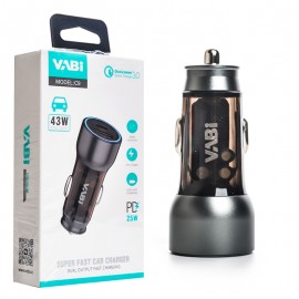 شارژر فندکی 43 وات دو پورت وابی (VABi) مدل C9