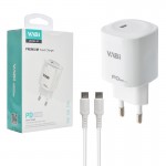شارژر دیواری تک پورت + کابل تایپ سی وابی (VABi) مدل H7