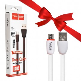 بسته 1+10 کابل اندروید (MicroUSB) ولگا (Vulga) طول 1 متر مدل LK10S (یک عدد هدیه)