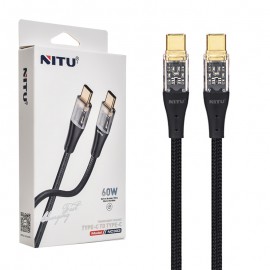کابل تایپ سی به تایپ سی (Type-C To Type-C) PD نیتو (NITU) طول 1 متر مدل NC303