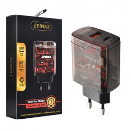 شارژر دیواری 20 وات 2 پورت اپیمکس (EPIMAX) مدل EU-109