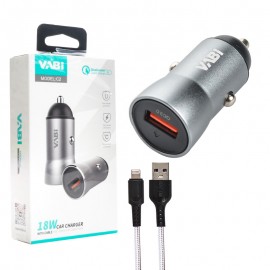 شارژر فندکی 18 وات + کابل آیفون وابی (VABi) مدل C2