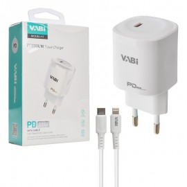 شارژر دیواری 20 وات + کابل تایپ سی به آیفون وابی (VABi) مدل H7
