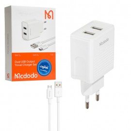 شارژر دیواری 12 وات 2 پورت + کابل اندروید مک دودو (Mcdodo) مدل CH-3971