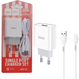 شارژر دیواری 18 وات + کابل اندروید هوکو (hoco) مدل C81A