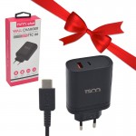 بسته 6 عددی شارژر دیواری 38 وات 2 پورت + کابل تایپ سی تسکو (TSCO) مدل TTC 66 + یک عدد رایگان