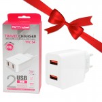 بسته 6 عددی شارژر دیواری 18 وات 2 پورت + کابل اندروید تسکو (TSCO) مدل TTC 54 + یک عدد رایگان