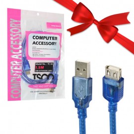 بسته 1+10 کابل افزایش طول USB تسکو (TSCO) مدل TC 04 طول 1.5 متر (یک عدد هدیه)