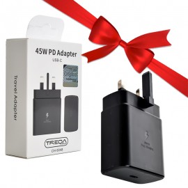 بسته 1+10 کلگی شارژر سه شاخه اروپایی ترکا (TREQA) 45W مدل CH-9048 (یک عدد هدیه)