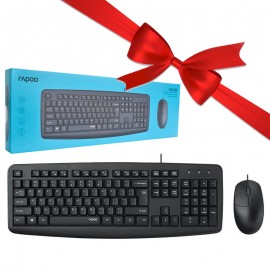 بسته 1+10 کیبورد و موس سیم دار رپو (RAPOO) مدل NX1600 (یک عدد هدیه)
