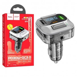 شارژر فندکی 30 وات سه پورت + FM پلیر بلوتوثی هوکو (hoco) مدل E75