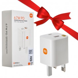 بسته 1+10 شارژر دیواری 67W وات 2 پورت + کابل تایپ سی شیائومی (Xiaomi) مدل MDY-K50-EF کپی (یک عدد هدیه)