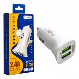 شارژر فندکی 12 وات دو پورت یوکی (Yookie) مدل PC6