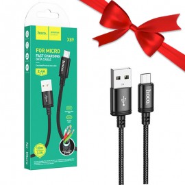 بسته 1+10 کابل اندروید (MicroUSB) هوکو (hoco) طول 1 متر مدل X89 (یک عدد هدیه)