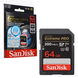 رم دوربین (SDXC) سن دیسک (SanDisk) مدل 64GB Extreme Pro 200MB/S گارانتی سازگار
