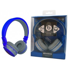 هدست بلوتوث رم خور beats مدل MS-881B آبی کاربنی