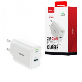 شارژر دیواری 25 وات + کابل تایپ سی هیسکا (HISKA) مدل H-118GAN