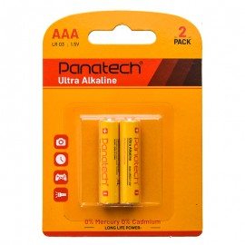 باتری نیم قلمی پاناتک (Panatech) مدل Ultra Alkaline LR03 AAA (کارتی 2 تایی)