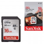 رم دوربین سن دیسک (SanDisk) مدل 16GB Ultra SDHC 80MB/S 533X گارانتی سازگار