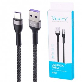 کابل تایپ سی (Type-C) وریتی (VERITY) طول 1 متر مدل CB3157T