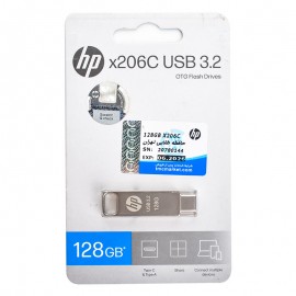 فلش تایپ سی OTG اچ پی (HP) مدل 128GB x206C USB3.2 Type-c گارانتی حافظه طلایی تهران