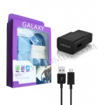 شارژر USB سامسونگ + کابل Micro USB مدل GALAXY مشکی (پک بنفش)