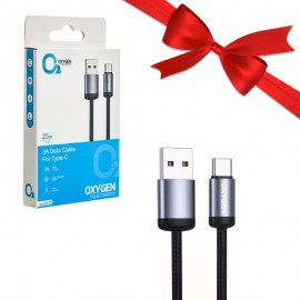 بسته 1+10 کابل تایپ سی (Type-C) پاوربانکی اکسیژن (OXYGEN) طول 25 سانتی متر مدل LX-22 (یک عدد هدیه)