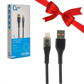 بسته 1+10 کابل آیفون (Lightning) اکسیژن (OXYGEN) طول 1.2 متر مدل LX-20 (یک عدد هدیه)