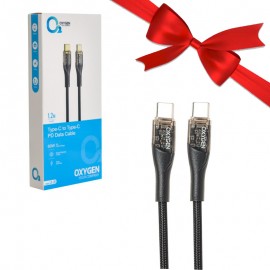 بسته 1+10 کابل تایپ سی به تایپ سی (Type-C to Type-C) اکسیژن (OXYGEN) طول 1.2 متر مدل LX-20 (یک عدد هدیه)