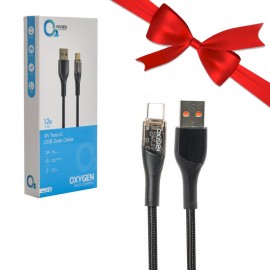 بسته 1+10 کابل تایپ سی (Type-C) اکسیژن (OXYGEN) طول 1.2 متر مدل LX-20 (یک عدد هدیه)