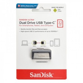 فلش سن دیسک (SanDisk) مدل 32GB Dual Drive Ultra USB3.1 Type-C گارانتی آسان سرویس