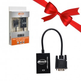 بسته 1+10 کابل تبدیل VGA TO HDMI کایزر (KAISER) طول 20 سانتی متر مدل K-88 (یک عدد هدیه)