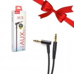 بسته 1+10 کابل 1 به 1 صدا (AUX) سری 90 درجه هیسکا (HISKA) طول 1.2 متر مدل W34 (یک عدد هدیه)