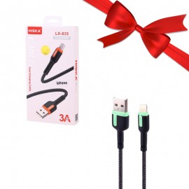 بسته 1+10 کابل آیفون (Lightning) هیسکا (HISKA) طول 1 متر مدل LX-835 (یک عدد هدیه)
