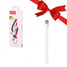 بسته 1+10 کابل تایپ سی (Type-C) پاوربانکی هیسکا (HISKA) طول 15 سانتی متر مدل LX-1015 (یک عدد هدیه)
