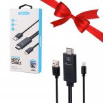 بسته 1+10 کابل MHL لایتنینگ ( Lightning To HDMI) وریتی (VERITY) طول 2 متر مدل V-HD13 (یک عدد هدیه)