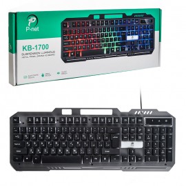کیبورد گیمینگ سیم دار بک لایت RGB پی نت (P-net) مدل KB-1700