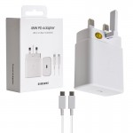 شارژر دیواری 45 وات سه شاخه اروپایی + کابل (Type-C To Type-C) سامسونگ (Samsung) مدل EP-TA845XWEGAE اورجینال چین
