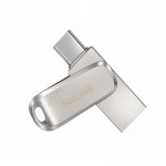 فلش سن دیسک (SanDisk) مدل 256GB Dual Drive Luxe USB3.2 Type-C گارانتی سازگار رنگ نقره ای