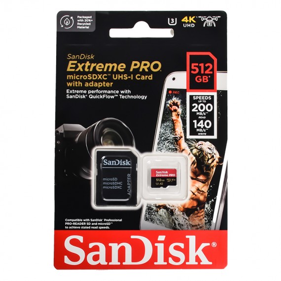 رم موبایل و دوربین سن دیسک (SanDisk) مدل 512GB Extreme Pro 200MB/s خشاب دار گارانتی سورین