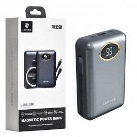 پاوربانک بی سیم + دو کابل همراه لنیس (LENYES) مدل PW222D ظرفیت 20000mAh