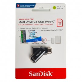 فلش سن دیسک (SanDisk) مدل 32GB Dual Drive GO USB3.1 TYPE-C گارانتی حافظه طلایی تهران