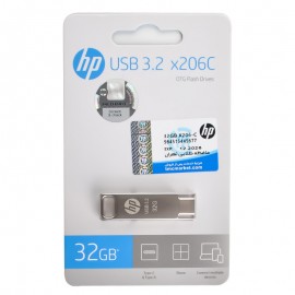 فلش دوسر (Type-C & Type-A) اچ پی (HP) مدل 32GB X206C USB3.2 TYPE-‌C OTG گارانتی حافظه طلایی تهران