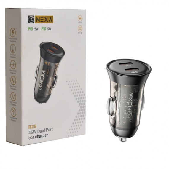 شارژر فندکی 45 وات دو پورت نکسا (NEXA) مدل R25