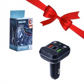 بسته 1+10 شارژر فندکی 15 وات سه پورت + FM پلیر بلوتوثی ترکا (TREQA) مدل MP3-4 (یک عدد هدیه)